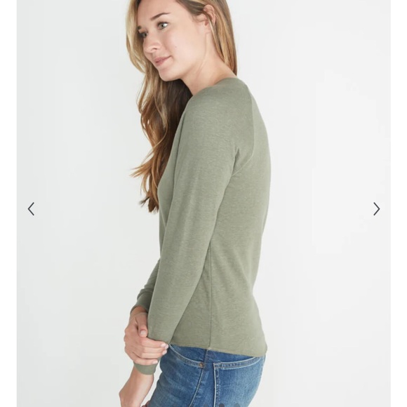 Marine Layer Double Knit Henley in Admiral Green Size XS - Picture 4 of 10